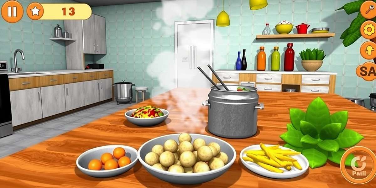 Desi Spice Journey Gameplay Screenshot Desi Spice Journey gameplay showing a virtual kitchen with Indian cooking ingredients